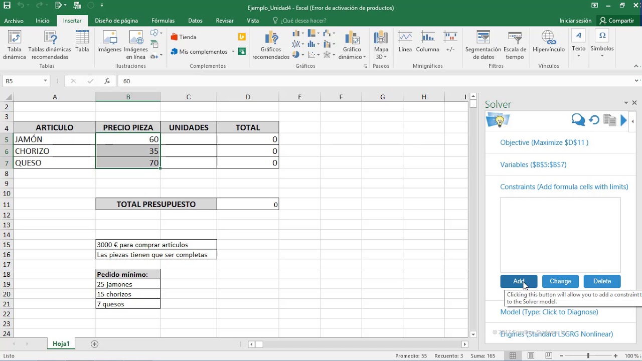 solver add in excel